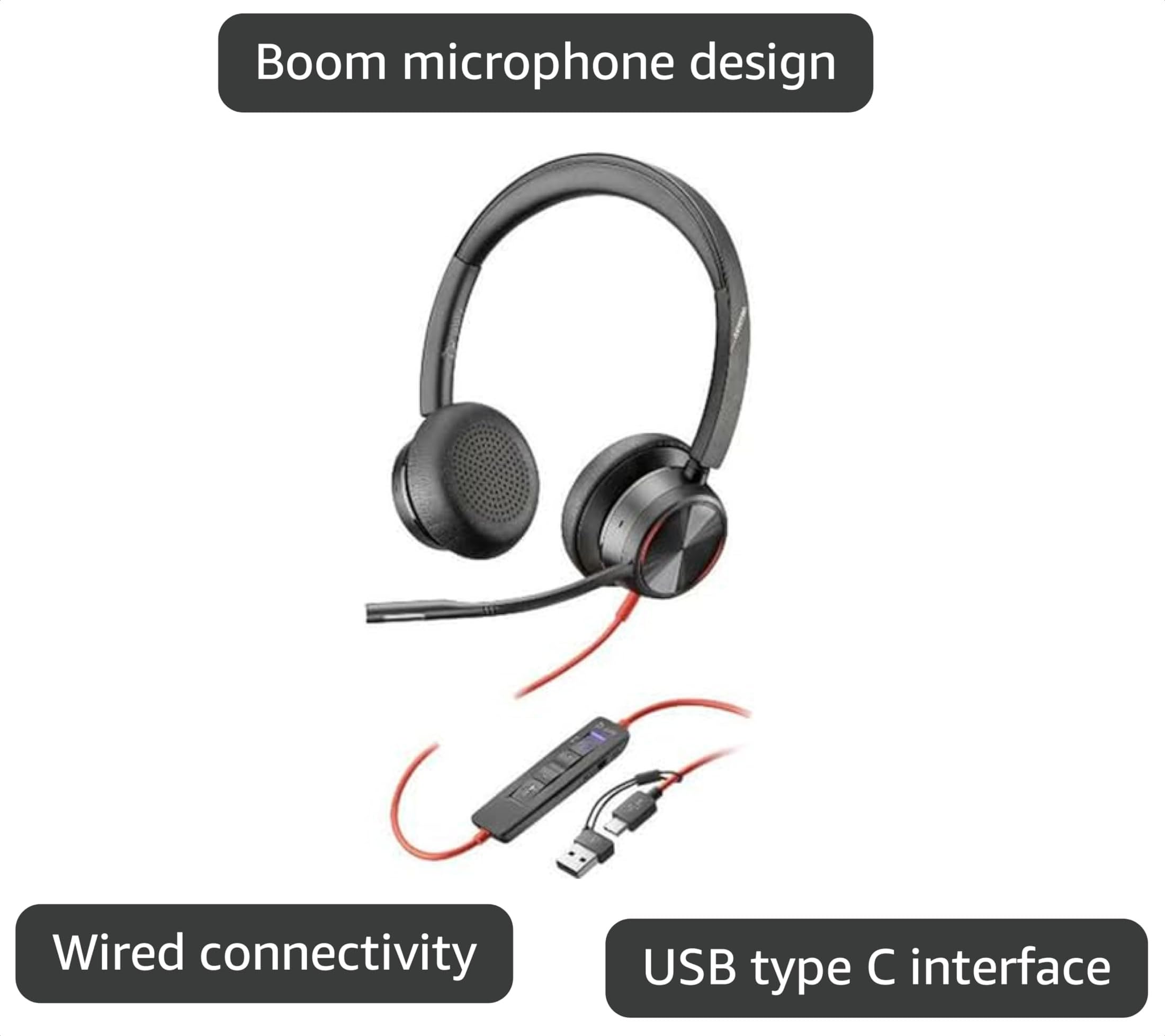 Amazon.com: Poly Blackwire 8225 Stereo Microsoft Teams Certified